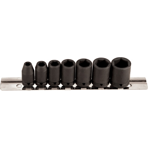 Socket Set, 7 Pcs, Impact, 1/4" Drive Size