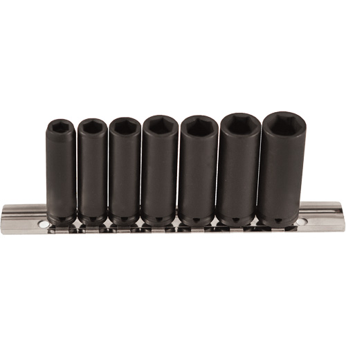 Long Socket Set, 7 Pcs, Impact, 1/4" Drive Size, Deep