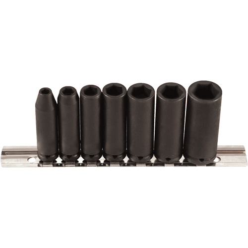 Socket Set, 7 Pcs, Impact, 1/4" Drive Size, Deep