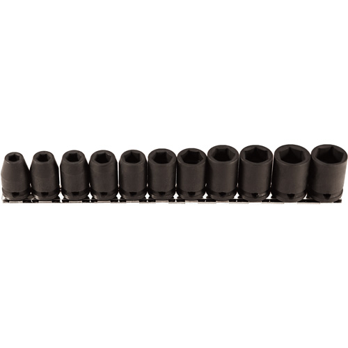 Socket Set, 11 Pcs, Impact, 3/8" Drive Size
