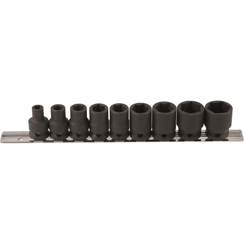 Thin Walled Socket Set, 9 Pcs, Impact, 3/8" Drive Size