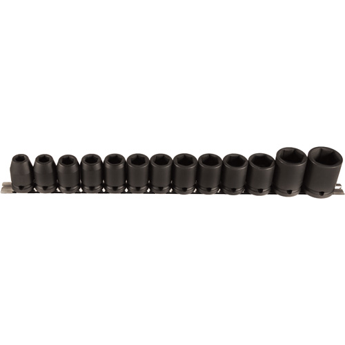 Socket Set, 13 Pcs, Impact, 1/2" Drive Size