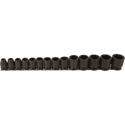 Socket Set, 14 Pcs, Impact, 1/2" Drive Size