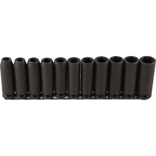 Long Socket Set, 11 Pcs, Impact, 1/2" Drive Size, Deep