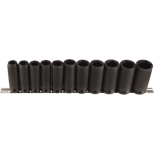 Long Socket Set, 11 Pcs, Impact, 1/2" Drive Size, Deep