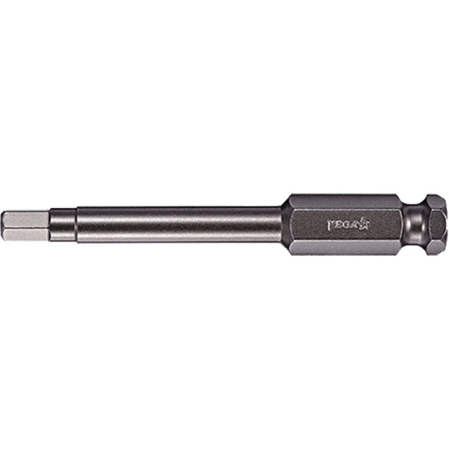 Power Bit, Hex, 6 mm Tip, 7/16" Drive Size, 3-1/2" Length