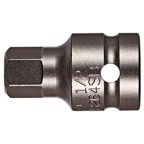 Socket Bit, Hex, 12 mm x 1-1/2" L, 1/2" Drive