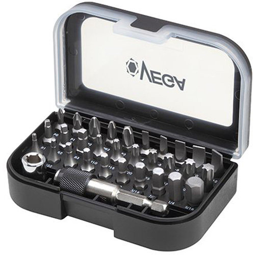Driver Bit Set, 32 Pcs., Hex/Phillips/Slotted/Square/Torx®