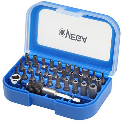 Tamper Proof Driver Bit Set, 32 Pcs., Hex Tamper/Phillips/Spanner/Torx® Tamper