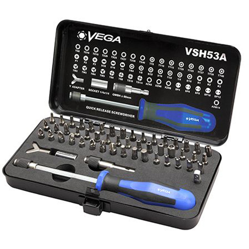Hand Driver & Bit Set, 53 Pcs., Clutch/Hex Tamper/Phillips/Spanner/Square/Torq-Set®/Torx®/Torx® Tamper/Triple Square/Tri-Wing®