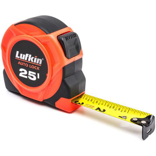 701 Series Magnetic AutoLock Tape Measure, 1" x 25', Imperial Graduations