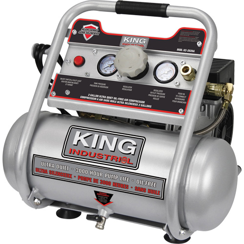 Oil-Free Air Compressor, Electric, 2 Gal. (2.4 US Gal), 125 PSI, 120/1 V