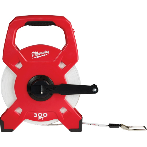 Open Reel Long Tape Measure, 1/2" x 300', Imperial Graduations