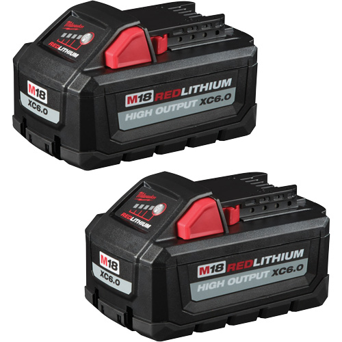 Redlithium™ High Output™ XC6.0 Battery Packs, Lithium-Ion, 18 V, 6 Ah
