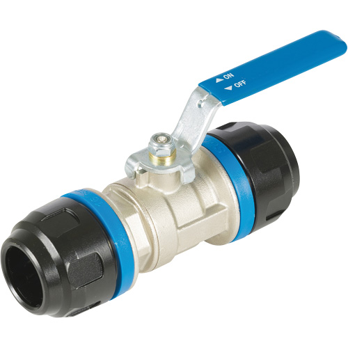 Standard Ball Valve, Aluminum, Manual, 1", Push
