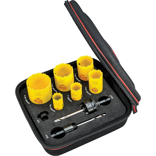 Deep Cut Hole Saw Kit, 9 Pieces