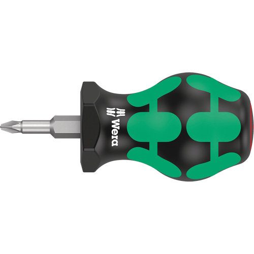 Stubby Phillips Screwdriver, #1, 4" L, Plastic Handle