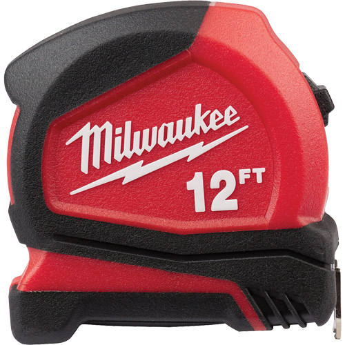 Compact Tape Measure, 25 mm x 12', Imperial Graduations
