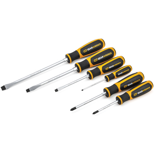 Phillips®/Slotted Dual Material Screwdriver Set, 6 Pcs.