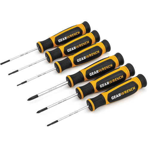 Mini Phillips®/Slotted Dual Material Screwdriver Set, 6 Pcs.