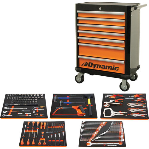 Auto Mechanic Set with Rolling Cabinet, 125 Pieces