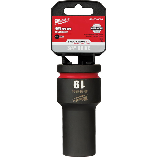 Shockwave™ Impact Duty™ Socket, Power, 19 mm, 3/4" Drive, 6 Points, Deep