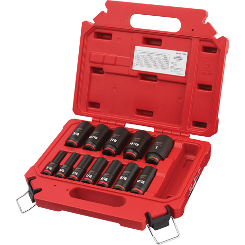 Shockwave™ Impact Duty™ SAE 6 Point Socket Set, 12 Pcs, Impact, 3/8" Drive Size, Deep
