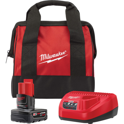 M12™ Battery Pack & Charger Starter Kit, Lithium-Ion, 12 V, 4 A