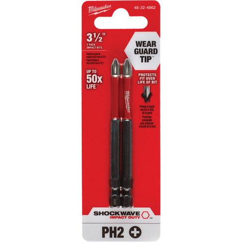 Shockwave™ Impact Duty™ Screwdriver Bit, Phillips, #2 Tip, 1/4" Drive Size, 3-1/2" Length