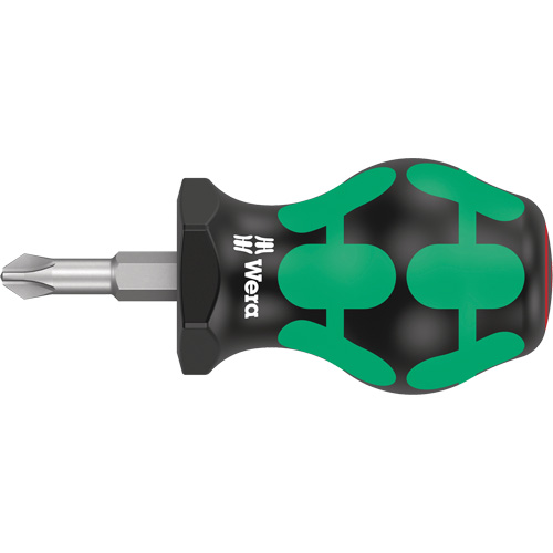 350 Phillips Stubby Screwdriver, #2, 3-1/8" L, Cushion Grip Handle