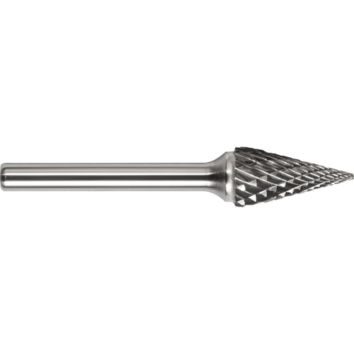 DRILLCO Magnum Double Cut Solid Carbide Burr, SM-5, 1/2" Dia., 1/4" Shank, 7/8" Depth of Cut