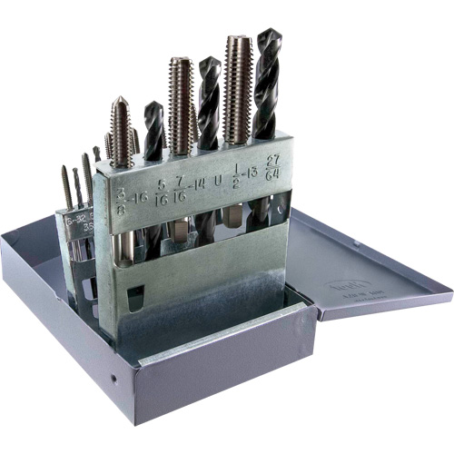 DRILLCO UNC Tap & Drill Set, 18 Pieces
