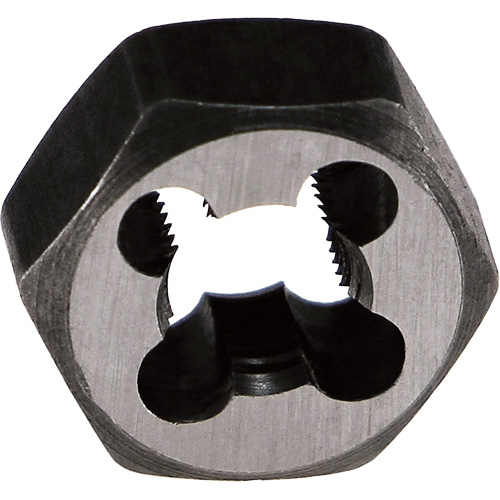 DRILLCO Hex Rethreading Die, 19/32" Dia., 1/4"-20 Thread, Carbon Steel