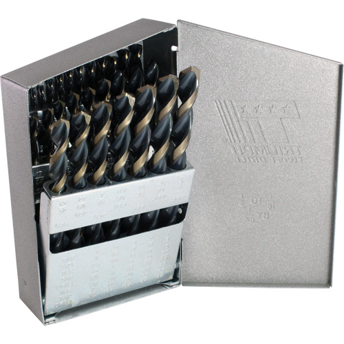 Triumph® ThunderBit® Heavy-Duty T17HD Metal Index Jobber Drill Bit Set, 29 Pieces, High Speed Steel