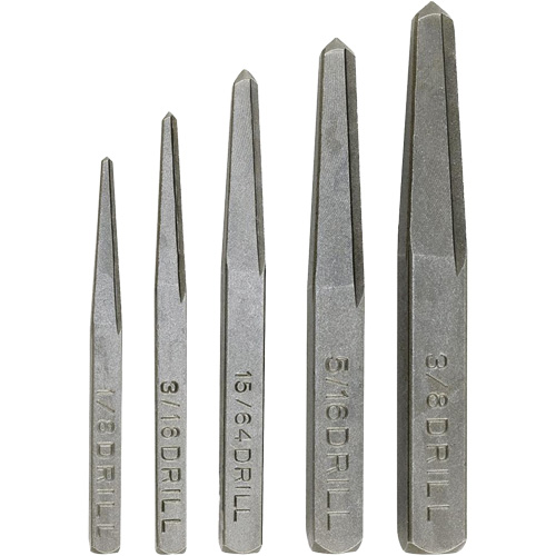 Screw Extractor Set, Chromium Steel, 5 Pieces