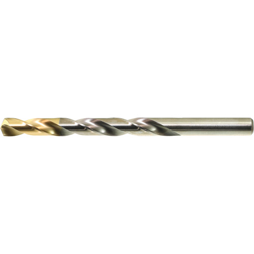 DRILLCO TiN Tipped Jobber Drill Bit, High Speed Steel, #57, 1-3/4" L, 3/4" Flute, 135° Point Angle