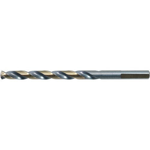 DRILLCO 3-Flat Shank Jobber Drill Bit, High Speed Steel, 3/16", 3-1/2" L, 2-5/16" Flute, 140° Point Angle