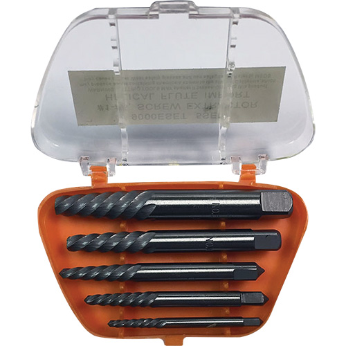 DRILLCO Screw Extractor Set with Drills, Carbide, 5 Pieces