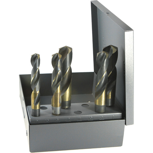 DRILLCO S & D Imperial Flat Drill Bit Set, 5 Pieces, High Speed Steel