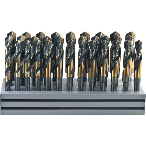 DRILLCO S & D Nitro Drill Bit Set with Stand, 32 Pieces, High Speed Steel