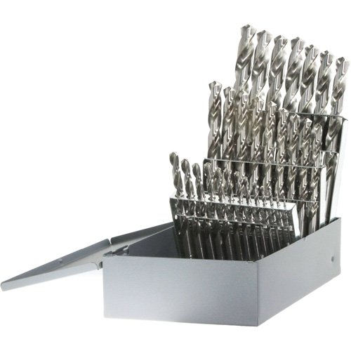 DRILLCO USA Jobber Length Drill Bit Set, 29 Pieces, High Speed Steel