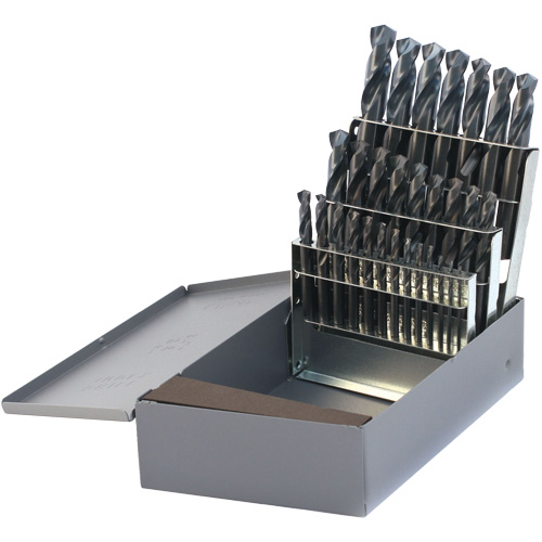 DRILLCO USA Heavy-Duty Stubby Screw Machine Length Drill Bit Set, 29 Pieces, High Speed Steel