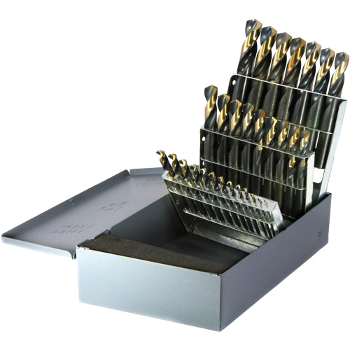 DRILLCO Nitro Stubby Screw Machine Length Drill Bit Set, 29 Pieces, High Speed Steel