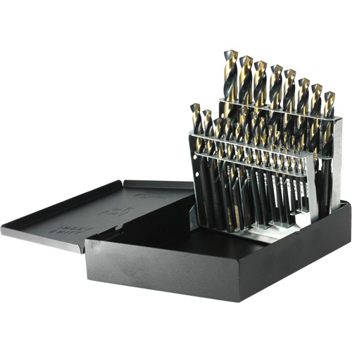 DRILLCO Nitro Heavy-Duty Mechanics Length Drill Bit Set, 21 Pieces, High Speed Steel