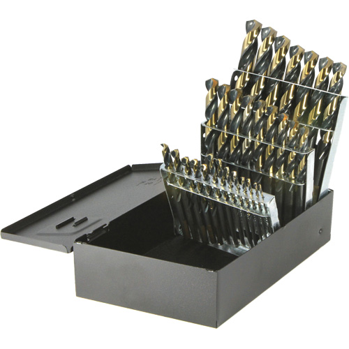 DRILLCO Nitro Heavy-Duty Mechanics Length Drill Bit Set, 29 Pieces, High Speed Steel