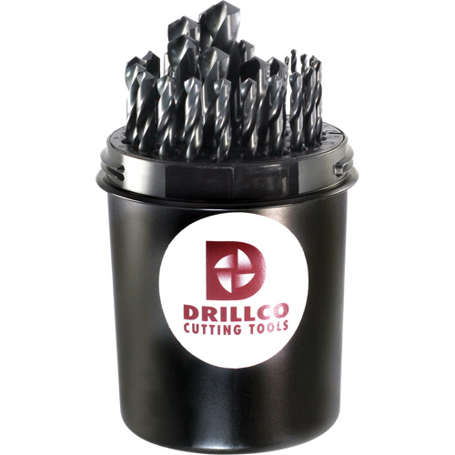 DRILLCO USA Heavy-Duty Drill Pal Jobber Drill Bit Set, 29 Pieces, High Speed Steel