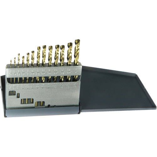 DRILLCO Heavy-Duty Jobber Length Drill Bit Set, 13 Pieces, Cobalt