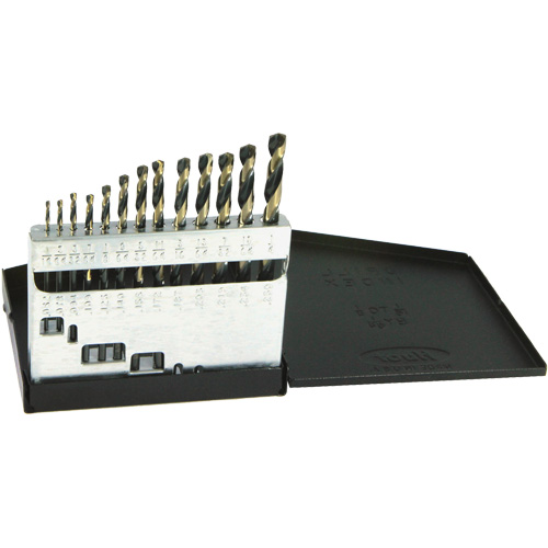 DRILLCO Metric Jobber Length Drill Bit Set, 13 Pieces, High Speed Steel