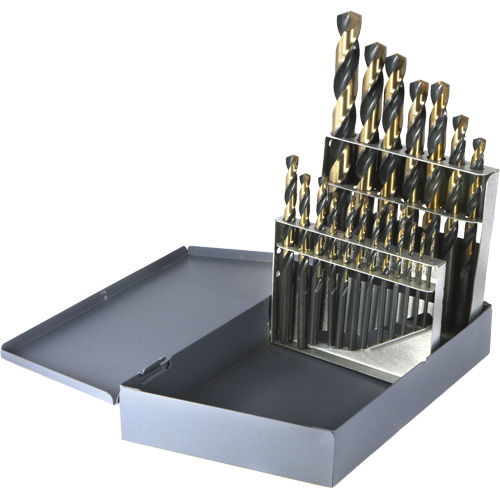 DRILLCO Metric Jobber Length Drill Bit Set, 19 Pieces, High Speed Steel
