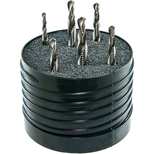 DRILLCO Combined Tap & Drill Set, 6 Pieces, High Speed Steel